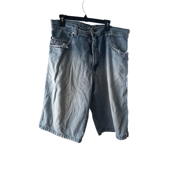 Southpole Other - Southpole Mens Baggy Denim Shorts Light Wash Blue Y2K Streetwear Size 36